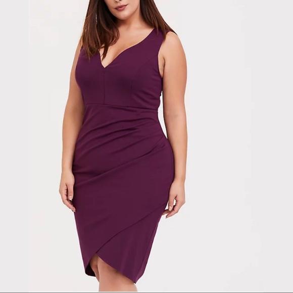 torrid Dresses & Skirts - Torrid Burgundy Purple Ponte Bodycon Dress 2X